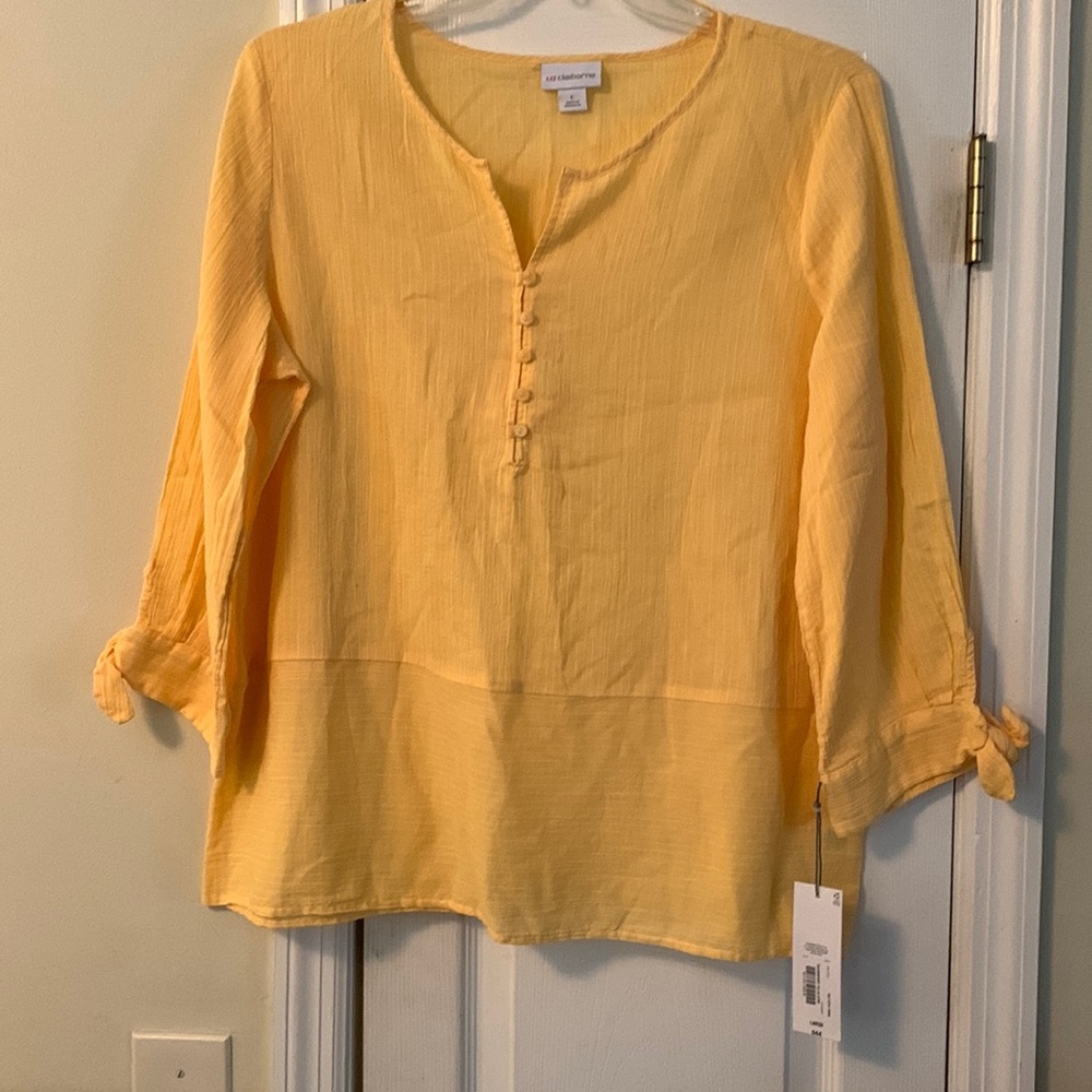 Yellow top.